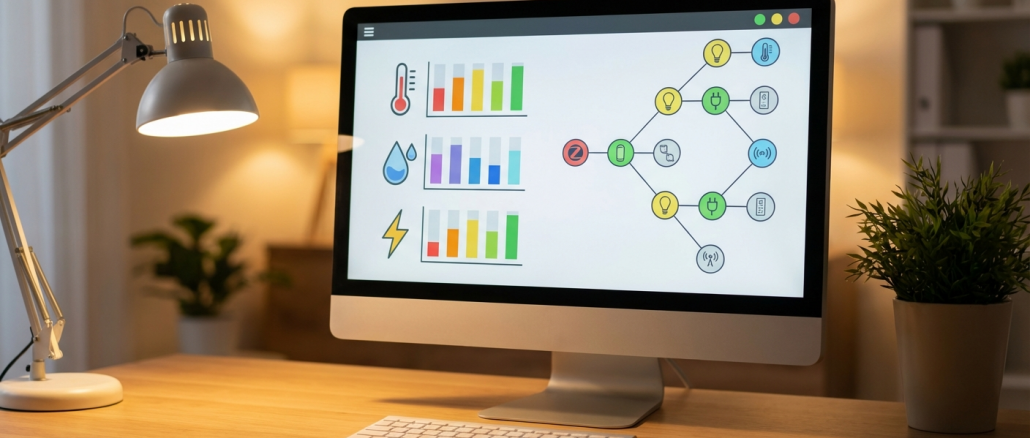 Dashboard de Home Assistant mostrando sensores frient integrados con mapa de red Zigbee
