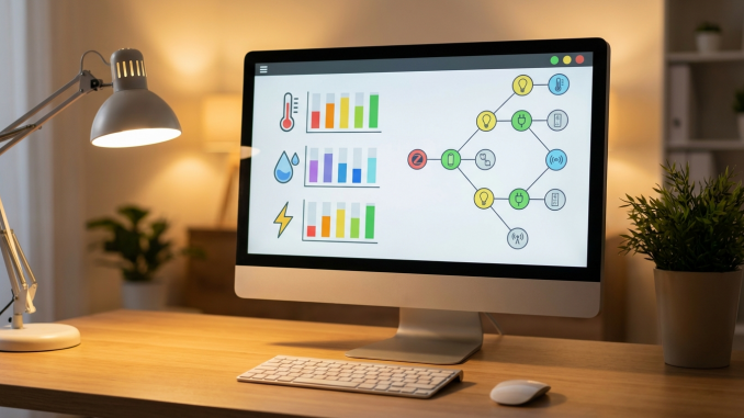 frient-serie-4 Dashboard de Home Assistant mostrando sensores frient integrados con mapa de red Zigbee