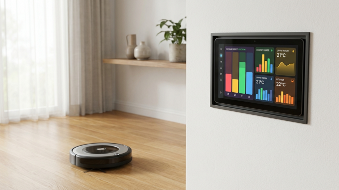 Home Assistant 2026.3 dashboard con aspiradora robot y control inteligente