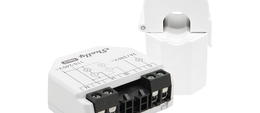 Shelly EM Gen3 medidor de energía con pinzas amperimétricas para Home Assistant