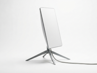 Antena Starlink Dish terminal - producto fotografía editorial