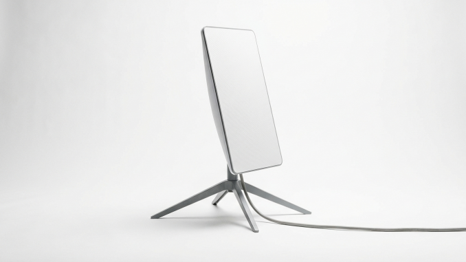 Antena Starlink Dish terminal - producto fotografía editorial